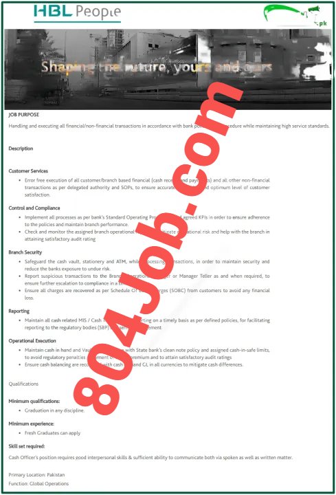 HBL Habib Bank Limited Jobs 2025 Advertisement