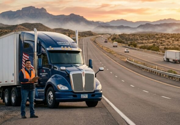 Truck_driver_beside_semi-truck